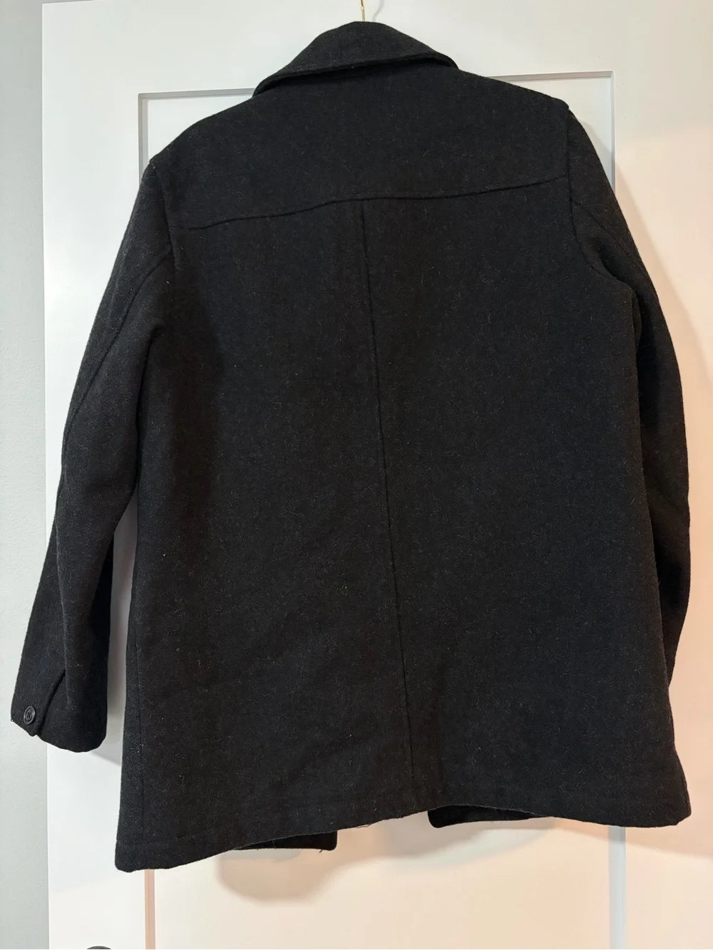 J. Crew Black Wool-Blend Pea Coat